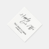 Serviette En Papier Élégante écriture simple et heureuse (Coin)