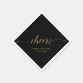 Serviette En Papier Elégante et élégante en or et noir (Coin)