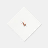 Serviette En Papier Élégante et simple Terracott Monogram Swash Napkin (Coin)