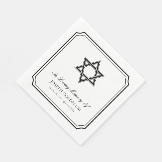 Serviette En Papier Élégante étoile de David dans la mémoire amoureuse (Coin)