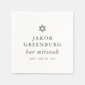 Serviette En Papier Élégante étoile simple moderne de David Bar Mitzva (Devant)