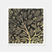 Serviette En Papier Elégante Famille Réunion Ancêtre d'or noir (Devant)