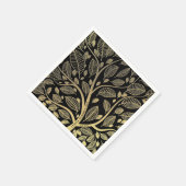 Serviette En Papier Elégante Famille Réunion Ancêtre d'or noir (Coin)