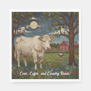 Serviette En Papier Élégante ferme de vache chic à la campagne