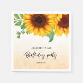Serviette En Papier Élégante fête d'anniversaire de tournesol (Devant)