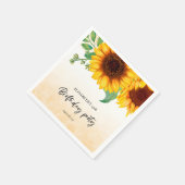 Serviette En Papier Élégante fête d'anniversaire de tournesol (Coin)