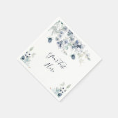 Serviette En Papier Élégante fête de feuillage d'hiver bleu Dusty (Coin)