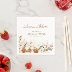 Serviette En Papier Élégante Fête de Fiançailles Florale d'Automne