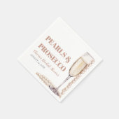 Serviette En Papier Élégante fête de mariage avec perles modernes et P (Coin)