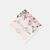 Serviette En Papier Élégante Fête de Mariage Florale Rose Botanique (Coin)