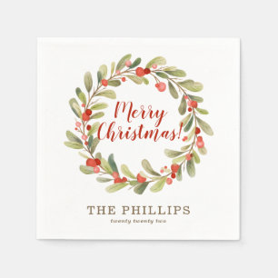 Serviette En Papier Élégante fête de Noël d'hiver