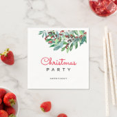 Serviette En Papier Élégante fête de Noël verdoyante (En situation)