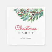 Serviette En Papier Élégante fête de Noël verdoyante (Devant)