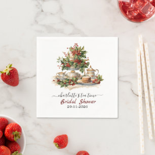 Serviette En Papier Élégante Fête de Thé de Mariage de Noël