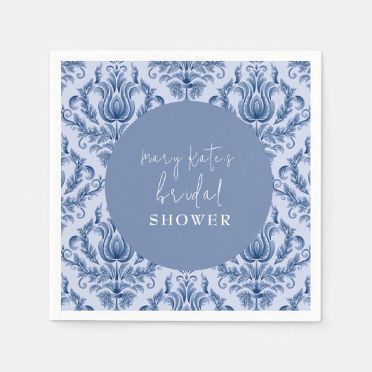 Serviette En Papier Elégante Fête des mariées bleue et blanche (Devant)