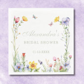 Serviette En Papier Élégante Fête des mariées Boho Fleur sauvage d'été