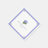 Serviette En Papier Élégante Fête des mariées Classic Hydrangea Scallo (Coin)