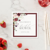 Serviette En Papier Elégante Fête des mariées d'aquarelle florale bord (En situation)