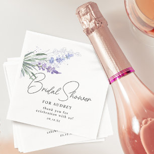 Serviette En Papier Elégante Fête des mariées d'aquarelle Lavender