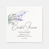 Serviette En Papier Elégante Fête des mariées d'aquarelle Lavender (Devant)