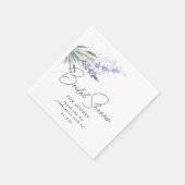Serviette En Papier Elégante Fête des mariées d'aquarelle Lavender (Coin)