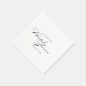 Serviette En Papier Élégante Fête des mariées de calligraphie (Coin)