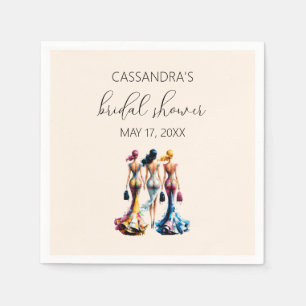 Serviette En Papier Élégante Fête des mariées de filles habillées