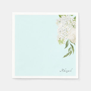 Serviette En Papier Elégante Fête des mariées de mer blanche Hydrangea