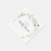 Serviette En Papier Elégante Fête des mariées Fleur sauvage aquarelle (Coin)