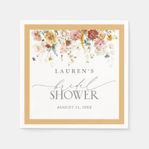 Serviette En Papier Élégante Fête des mariées Fleur sauvage Jaune