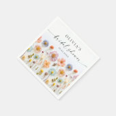 Serviette En Papier Elégante Fête des mariées Fleur sauvage Pastel Pin (Coin)