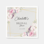 Serviette En Papier Élégante Fête des mariées florale (Devant)