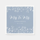 Serviette En Papier Élégante Fête des mariées florale (Devant)