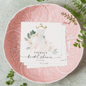 Serviette En Papier Élégante Fête des mariées florale Blush