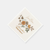 Serviette En Papier Elégante Fête des mariées florale Boho (Coin)