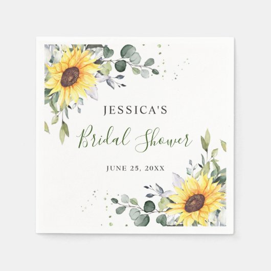 Serviette En Papier Elégante Fête des mariées florale Eucalyptus tourn (Devant)