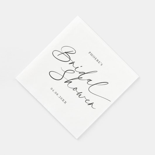 Serviette En Papier Élégante Fête des mariées manuscrite de script Nap (Coin)