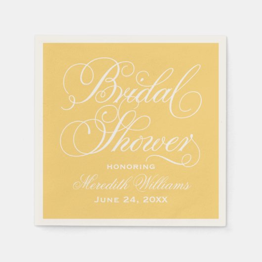 Serviette En Papier Élégante Fête des mariées Mariage de calligraphie  (Devant)
