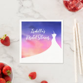 Serviette En Papier Elégante Fête des mariées Napkin couleur pourpre (En situation)