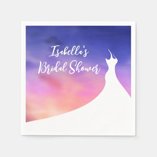 Serviette En Papier Elégante Fête des mariées Napkin couleur pourpre (Devant)