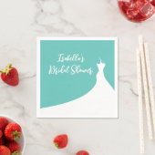 Serviette En Papier Elégante Fête des mariées Napkin turquoise (En situation)