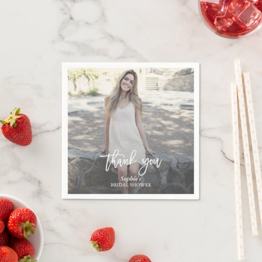 Serviette En Papier Élégante Fête des mariées photo personnalisée (En situation)