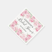 Serviette En Papier Elégante Fête des mariées Rose aquarelle (Coin)