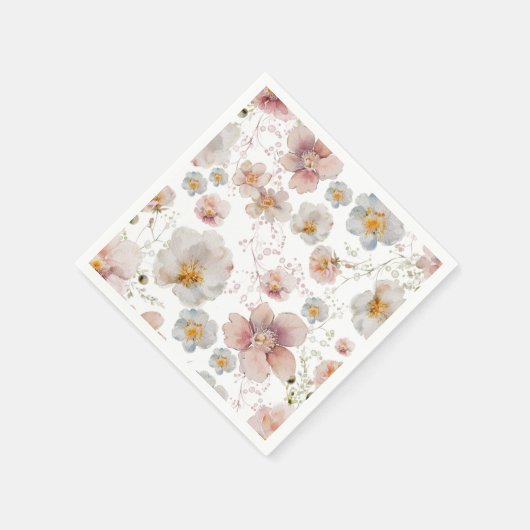 Serviette En Papier Elégante Fête des mariées rose bleu foncé (Coin)