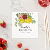 Serviette En Papier Élégante Fête des mariées Rose Floral (En situation)