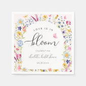 Serviette En Papier Élégante Fête des mariées rose florale (Devant)