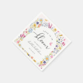 Serviette En Papier Élégante Fête des mariées rose florale (Coin)