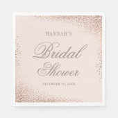 Serviette En Papier Élégante Fête des mariées Rose Gold (Devant)