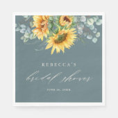 Serviette En Papier Élégante Fête des mariées rustique de tournesol (Devant)