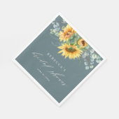 Serviette En Papier Élégante Fête des mariées rustique de tournesol (Coin)